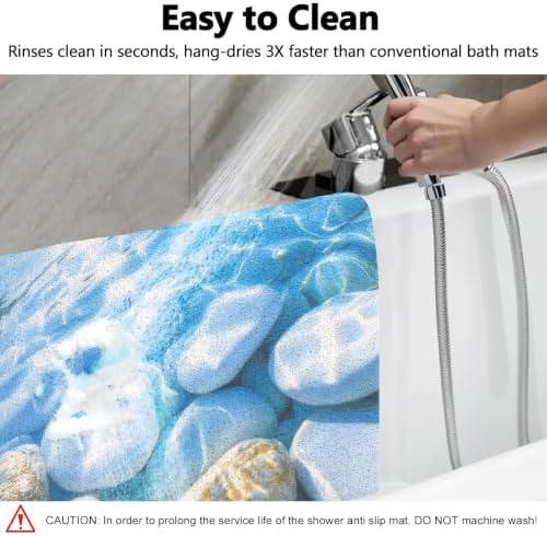 Square Shower Mat, Yonala 24 x 24 Inch Stylish Non Slip Shower Mats - Image 6