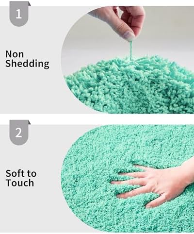 Disolla Toilet Rug 22x24 Mint Green, Soft Toilet Mat U-Shaped Washable - Image 3