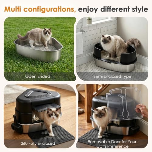 Stainless Steel XXL Corner Cat Litter Box - Image 3