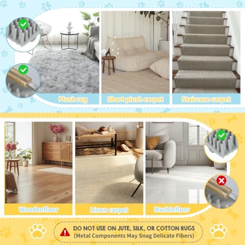 Carpet Rake for Pet Hair Removal Tool, Reusable Pet Hair Remover Broom - Image 5