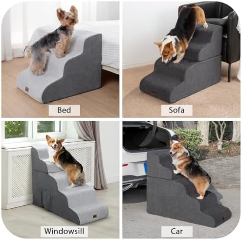 Garnpet Dog Stairs for Couch Sofa and Chair, 3-Step Dog Steps for Small Dogs - Image 3