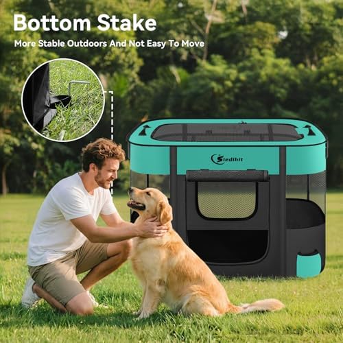 Siedihit 35" Dog Playpen, Cat Puppy Pen, Pet Portable Crate Indoor Outdoor - Image 5