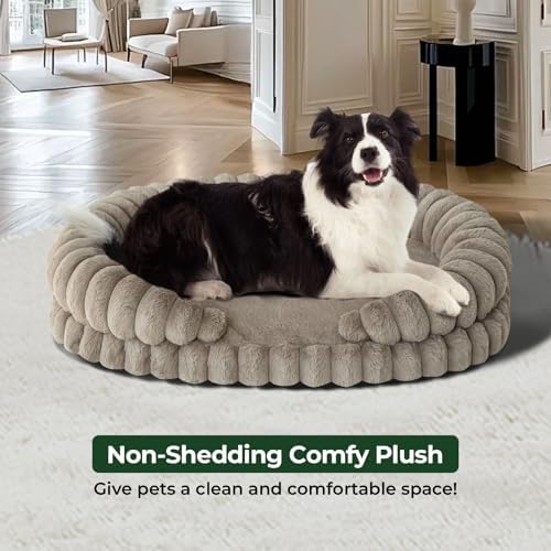 BALANCE Calming Dog Bed for Large Sized Dogs, 36 Inches Oval Washable Pet Bed - Image 3