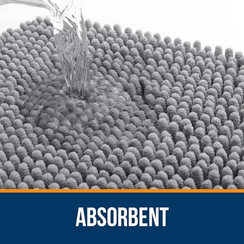 OLANLY Small Bathroom Rugs 30x18, Extra Soft Absorbent Chenille Bath Rugs - Image 4