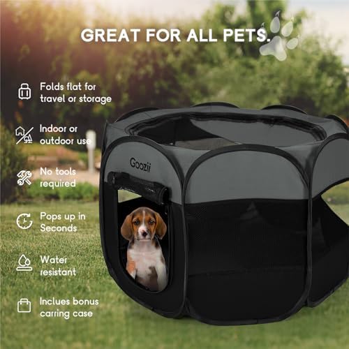 Goozii Portable Dog Playpen for Medium Dogs, Collapsible Pet Cat Kitten Puppy - Image 4