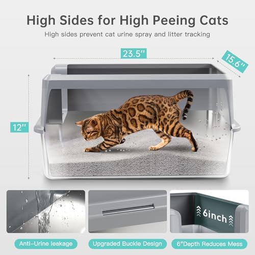 WoofiGo Enclosed Stainless Steel Cat Litter Box - Image 4
