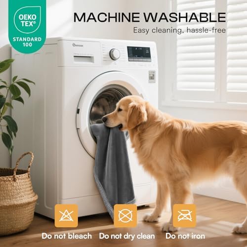 Luciphia Waterproof Bed Blanket Washable, Soft Sherpa Fleece Puppy Reversible - Image 3