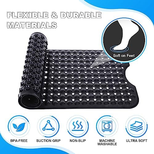Bathtub and Shower Mats, 40x16 Inch Extra Large Non Slip Soft Bath Tub Mat - Image 5