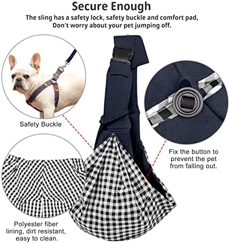 CUBY Dog and Cat Sling Carrier, Hands Free Reversible Pet Papoose Bag, Soft - Image 2