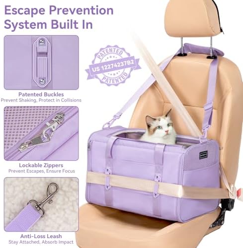 PETSFIT Large Cat Carrier with Patented Safety Buckles, Big Cats Up to 20 lb - Image 3
