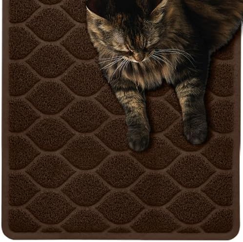 MIGHTY MONKEY Waterproof Cat Litter Box Mat, BPA Free, 24x17 Chocolate by MightyMonkey