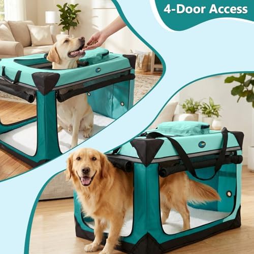 Ownpets Collapsible Dog Crate, 42 inch Portable Travel Dog Crate - Image 3