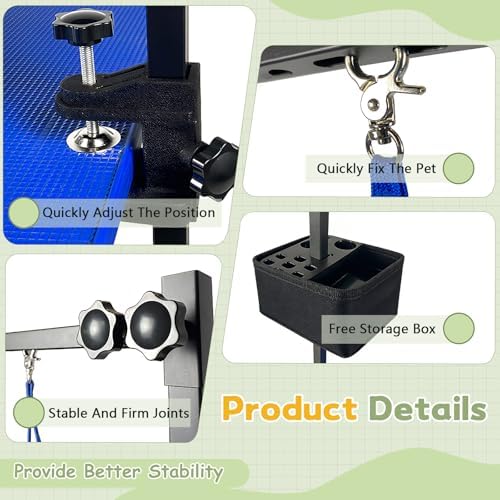 Professional Dog Pet Grooming Table Adjustable Heavy Duty Portable w/Arm & - Image 3