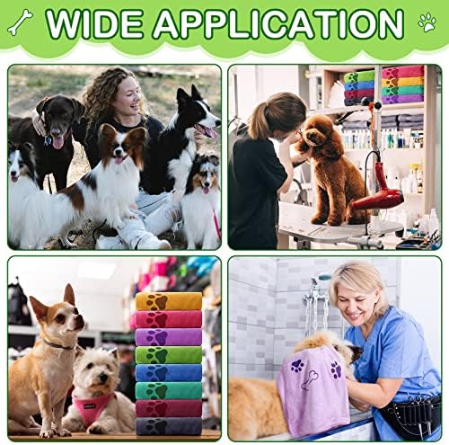 Chumia 8 Pcs Dog Towel for Drying, 18 x 28 Inch, Dog Paw and Bone - Image 5
