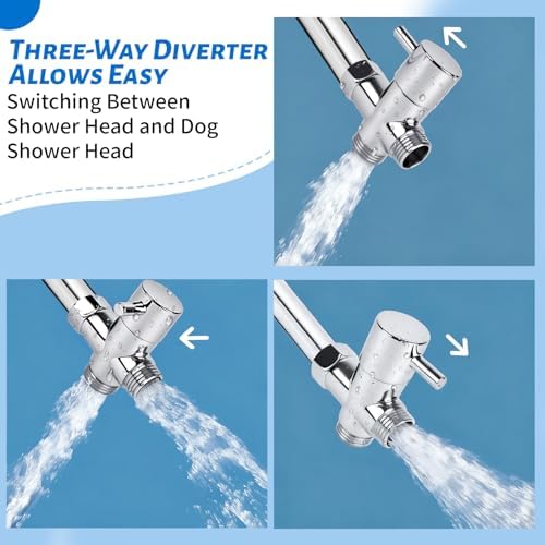 Pet Shower Attachment with 8.2ft Hose & Silicone Brush，Three modes Dog Bathing - Image 6