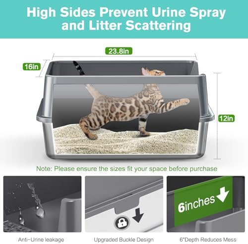 2PACK Stainless Steel Cat Litter Box - Image 3
