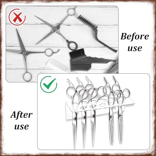 AHANDMAKER 2Pcs Clear Acrylic Wall Mounted Scissors Shear Holder Rack - Image 4