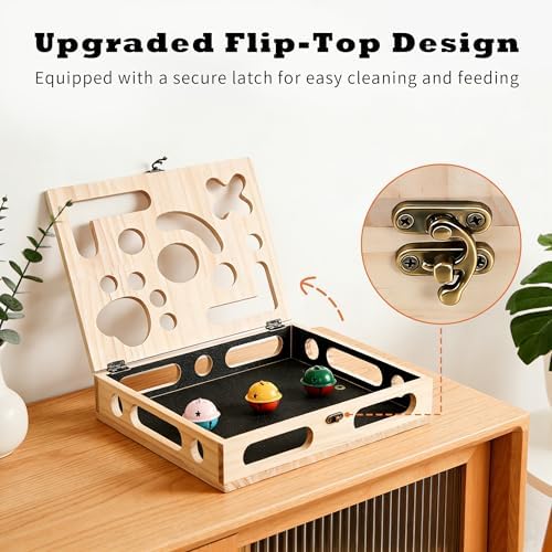 Cat Nail File Enrichment Box, Wood Puzzle Scratcher Toy - Image 2