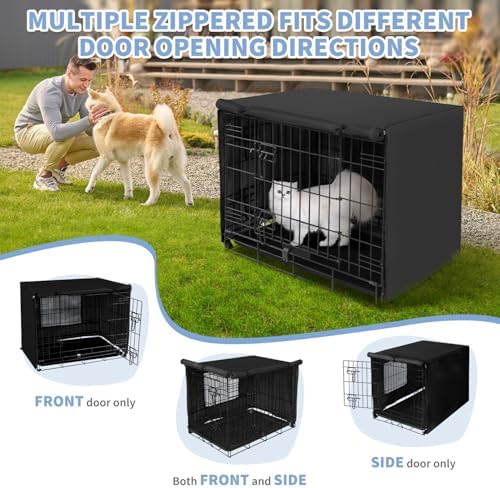 X-ZONE PET Dog Crate Cover Waterproof Kennel Cover, 42 in Black - Image 4