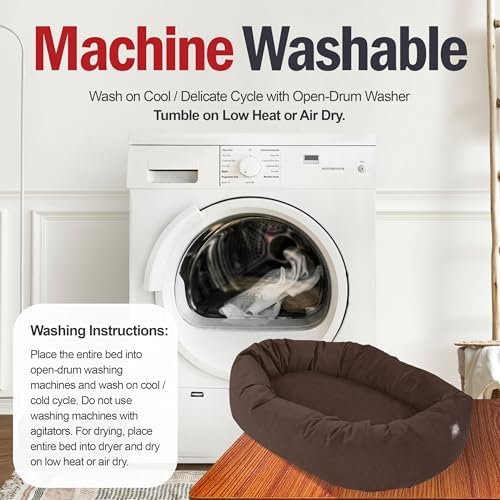 Majestic Pet 52 Inch Suede Calming Dog Bed Washable – Cozy Soft Round Dog Bed - Image 7