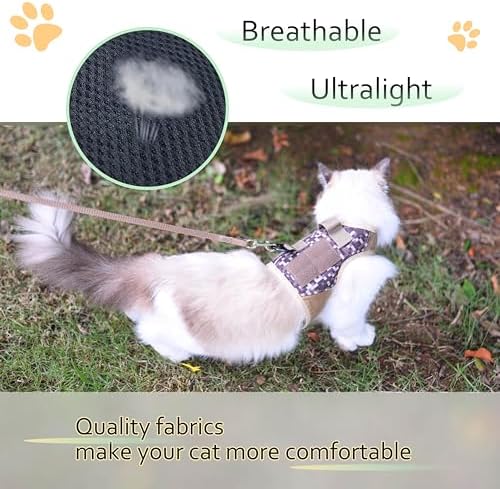 Cat Harness and Leash Set for Walking Escape Proof, Desert Camo - Image 5