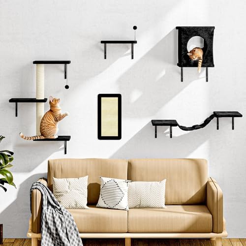 12-in-1 Cat Wall Shelves, Modern Wall-Mounted Cat Furniture - Image 4