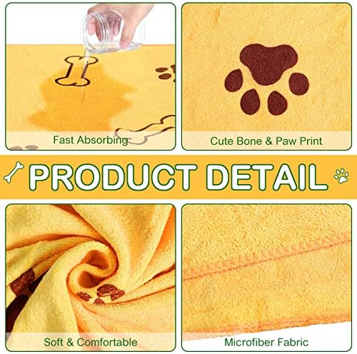 Chumia 8 Pcs Dog Towel for Drying, 18 x 28 Inch, Dog Paw and Bone - Image 3