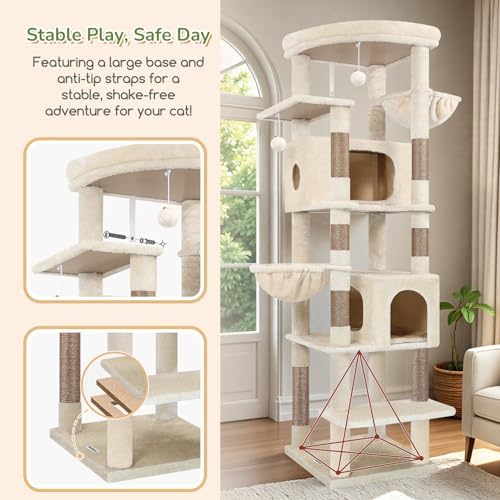 Globlazer 74in Heavy Duty Cat Tree Tower - Image 5