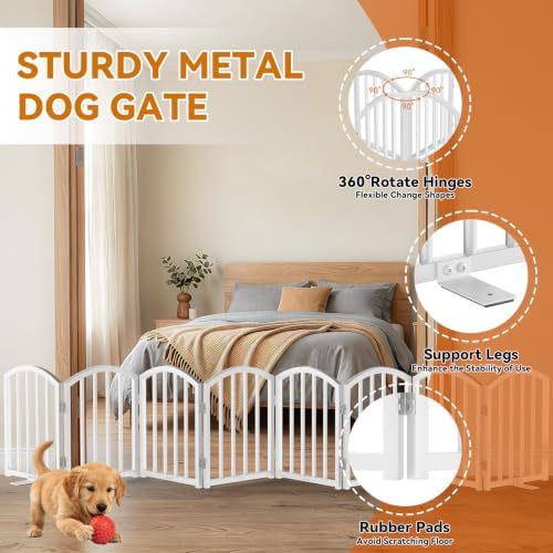 SNUOWU 16 Inch Full Metal Freestanding Short Dog Gate - Image 5