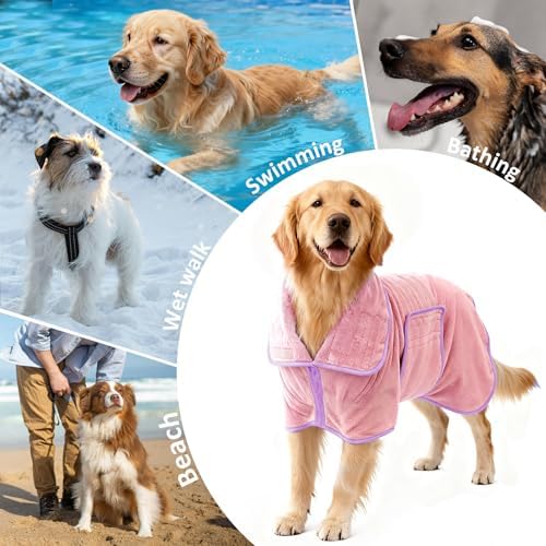 Soft Dog Bathrobe Fast Drying Dog Coat, Super Absorbent Dog Towels - Image 3