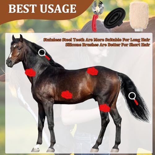 6 Rings Curry Comb Horse Brush, Horse Grooming Supplies - Image 3