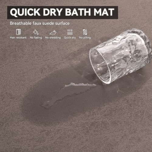 MontVoo -Bath Mat Rug-Rubber Backing Non Slip Quick Dry Absorbent Thin Bathroom - Image 4
