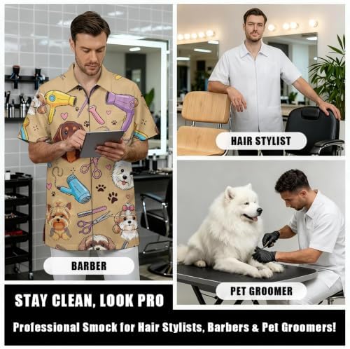 Grooming Smock for Dog Groomer Professional Design Water Hair Proof - Image 3