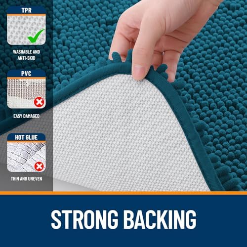 OLANLY Bathroom Runner Rugs 47x24, Extra Soft Absorbent Chenille Bath Rugs - Image 6