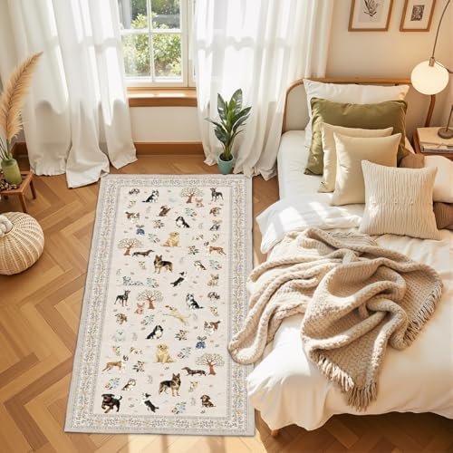Beige Area Rug 3x5 for Bedroom Entryway Dog Animal Rug - Image 2
