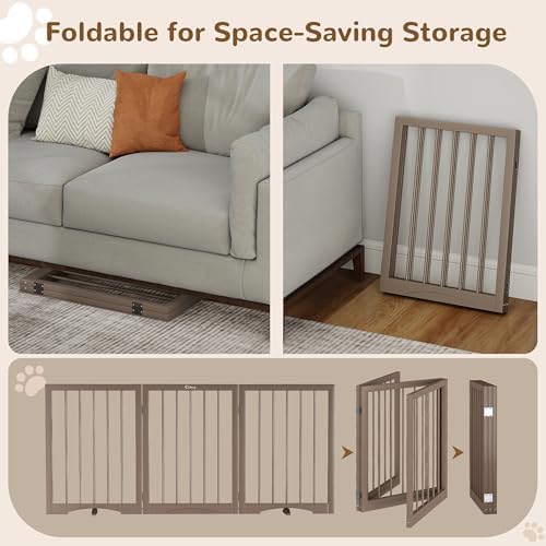 Free Standing Dog Gate Indoor, Foldable Dog Gate - Image 6