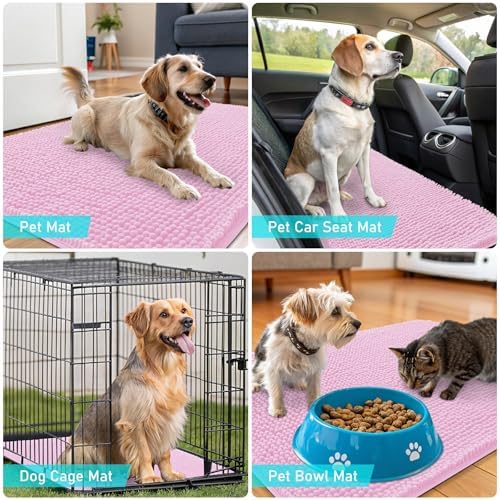 OLANLY Dog Door Mat for Muddy Paws 54x32, Super Absorbent Chenille Mud Mat - Image 7