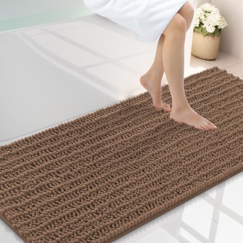 Smiry Bathroom Rugs 59X24, Extra Soft Rubber Backing Chenille Bath Mats by Smiry
