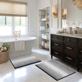 BSICPRO Bathroom Rugs Sets 2 Piece, Non Slip Striped Bath Mats by BSICPRO
