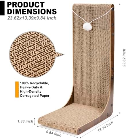 2-Pack L-Shaped Cat Scratching Board Cardboard Cat Scratcher - Image 3