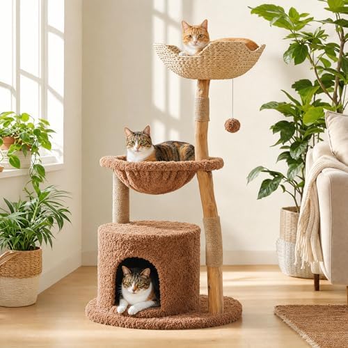 MUTTROS 40" Modern Wood Cat Tree by MUTTROS