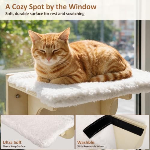 TIMIEEYA Cat Window Perch Sturdy Cat Hammock Window Seat - Image 4