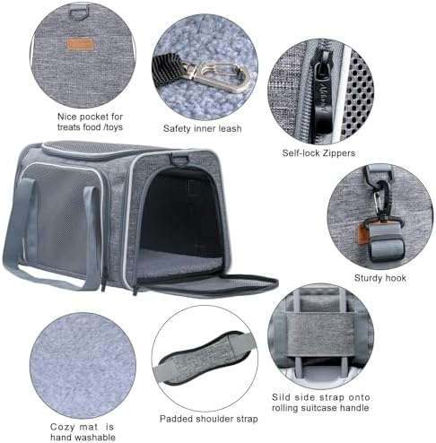 Cat Carrier - Soft-Sided Dog Pet Carrier, Portable Foldable Pet Bag up to 28 Lbs - Image 4
