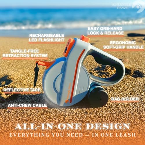 Snuggle Paws Heavy Duty Retractable Dog Leash 16.4 ft All-in-One, 66 lb - Image 2