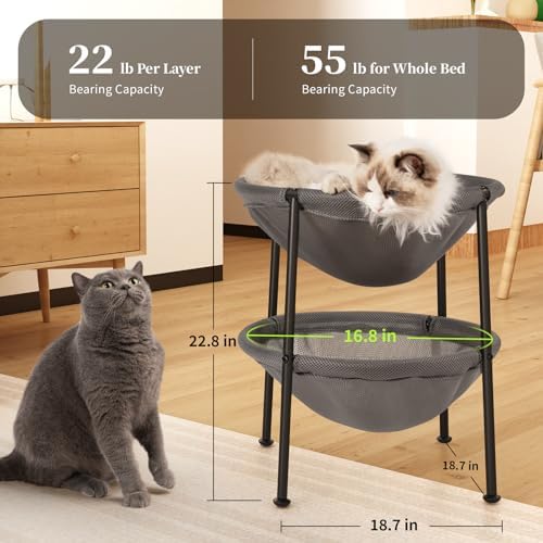 JUNSPOW Double Cat Bed Grey, Breathable - Image 5