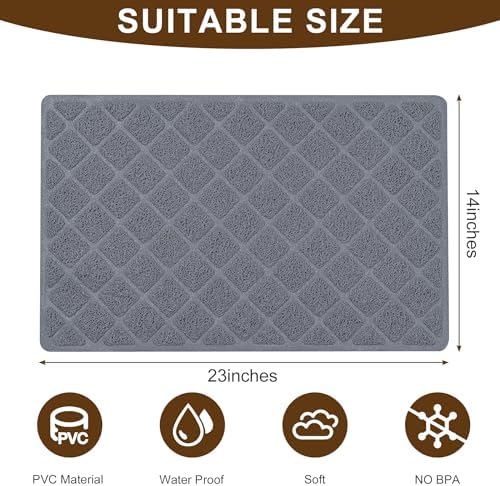 Cat Litter Box Mat, 23 x 14 In, Trapping Mat Premium Durable PVC Pad - Image 2