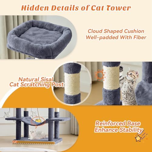 Large 66 Inch Cat Tree Tower - Image 3
