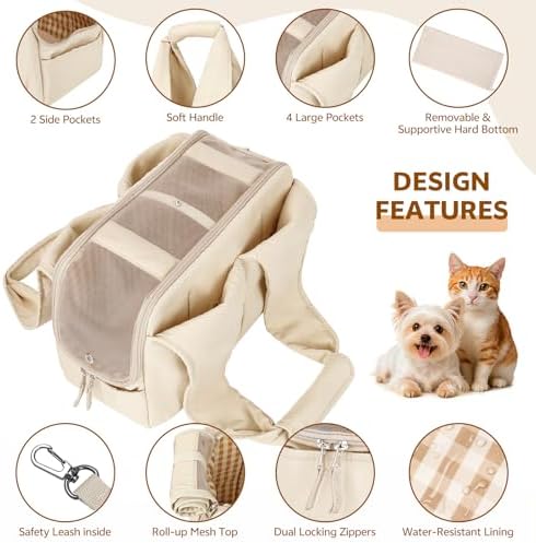 Dog Purse Carrier for Small Dogs and Cats, Soft-Sided Pet Tote Bag - Image 5