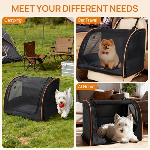 Dog Car Seat, Enclosed Carrier for Pets Travel Safety Dog Crate Soft-Sided - Image 6