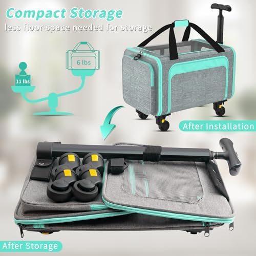 Airline Pet Carrier with Wheels - Image 3